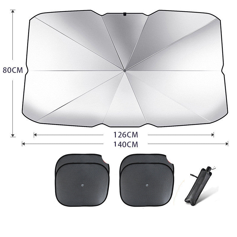 Foldable Car Windshield Sun Shade Umbrella - UV Protection and Heat Insulation