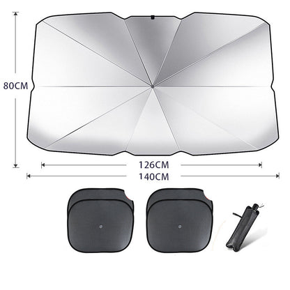Foldable Car Windshield Sun Shade Umbrella - UV Protection and Heat Insulation