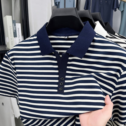 Loose Harajuku Style Striped Half Sleeve Top