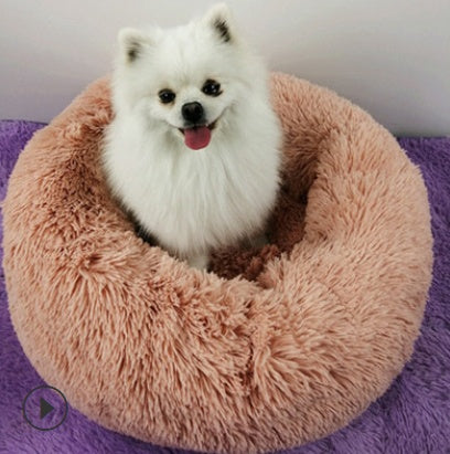 Dog Beds for Small Dogs - Round Plush Cat Litter Kennel Pet Nest Mat