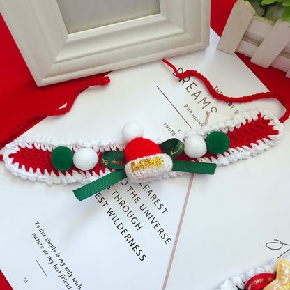 Wool Pet Collar - Hand Woven Christmas Pet Accessories
