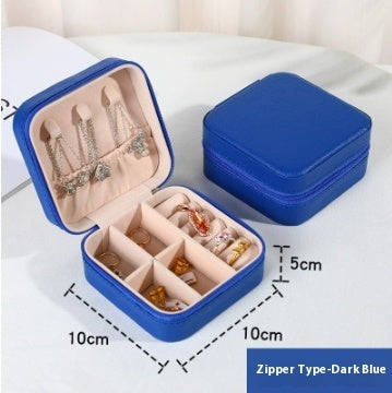 Travel Portable Accessories Storage Box - Leather Jewelry Organizer